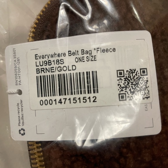 NWT Lululemon Fleece Everywhere Belt Bag 1L Brown With Gold Hardware - Picture 11 of 12